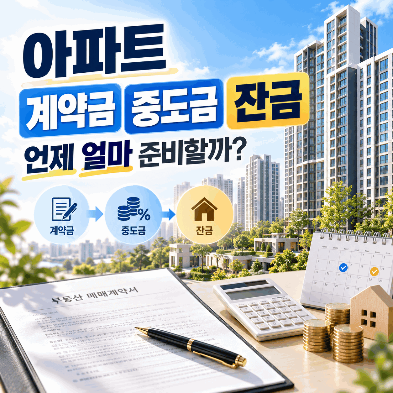 아파트 계약금 중도금 잔금